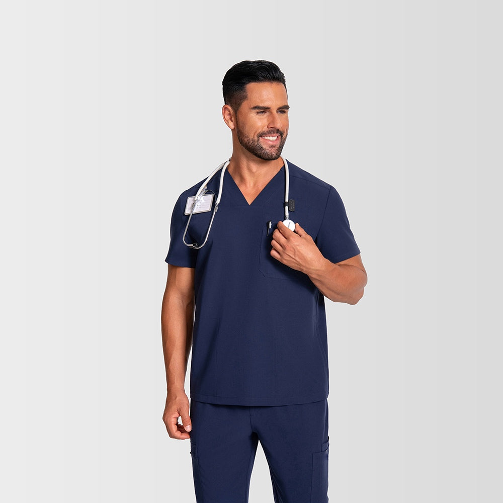 FITIX MEN'S SCRUB TOPS - NAVY