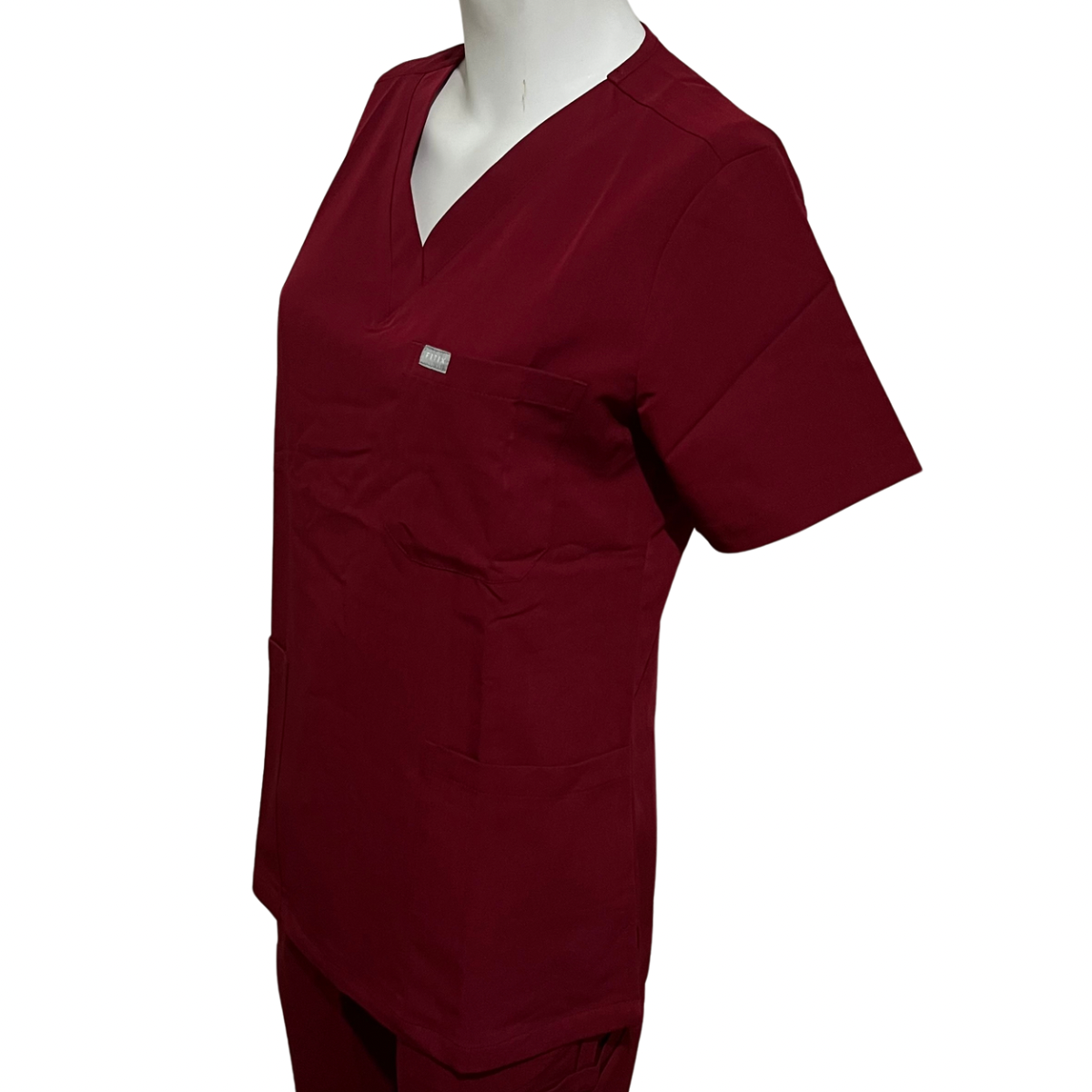 FITIX Essential V-Neck 3-Pocket Scrub Set – Maroon Red