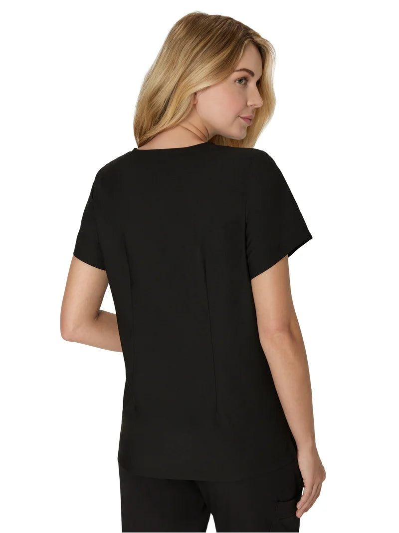 FITIX Essential V-Neck 3-Pocket Scrub Top – Black