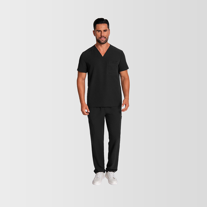 FITIX MEN'S SCRUB TOP - BLACK