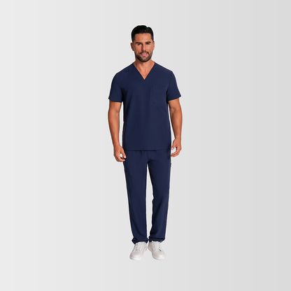 FITIX MEN'S SCRUB TOPS -  NAVY