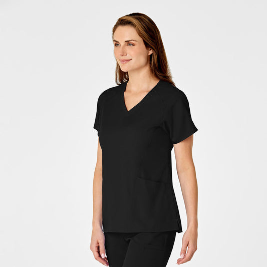 FITIX Essential V-Neck 3-Pocket Scrub Top – Black