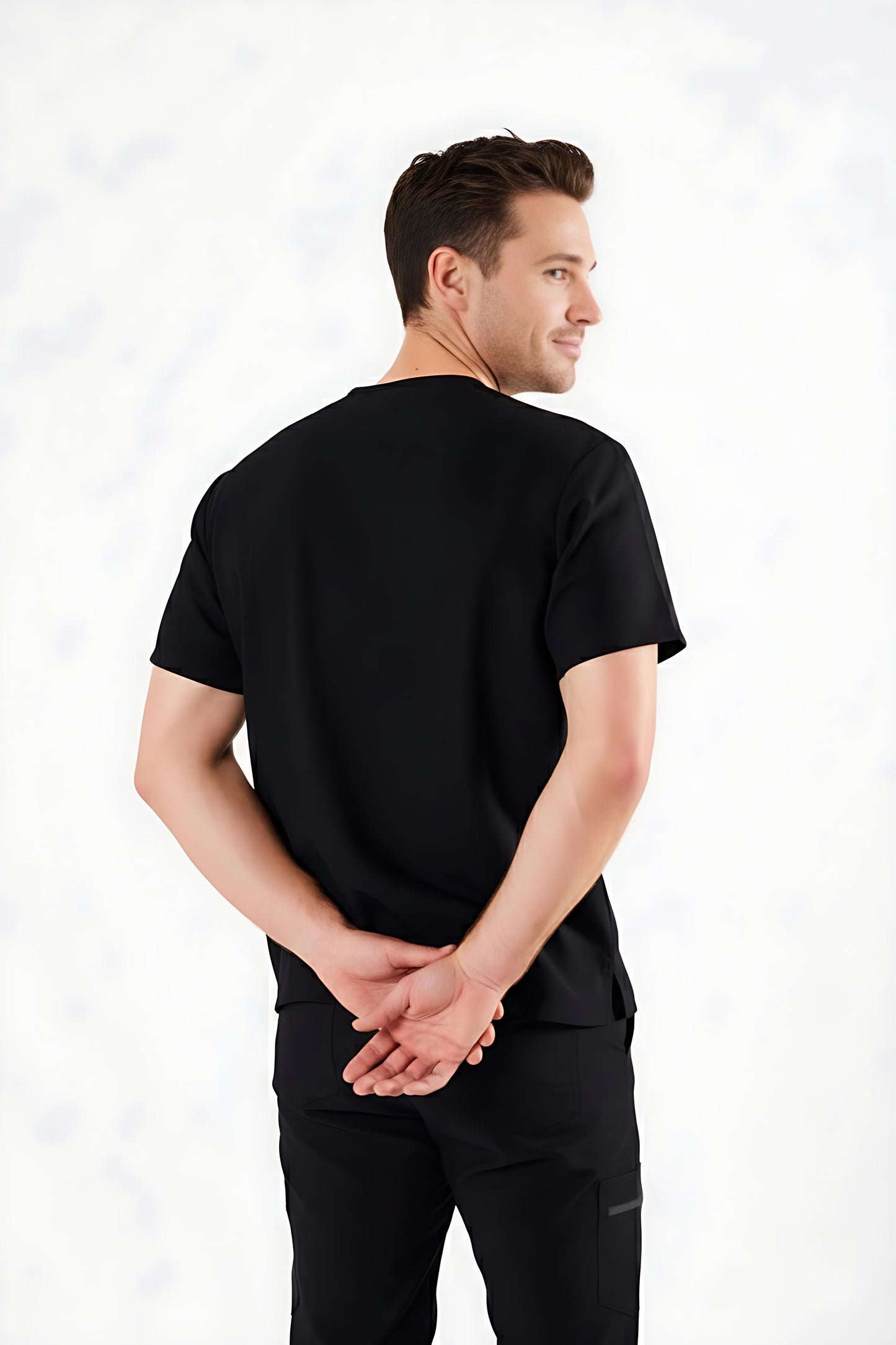 Black scrub top by fitix Australia, premium and durable.