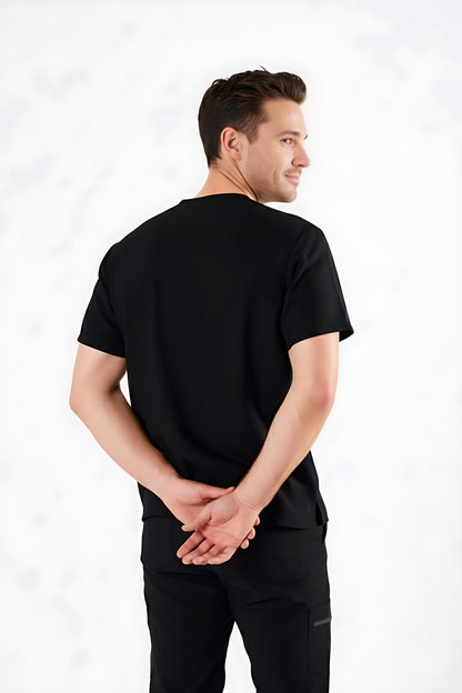Black scrub top by fitix Australia, premium and durable.