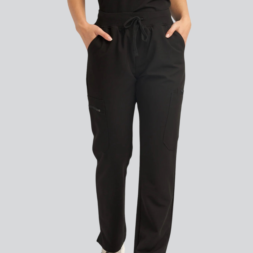 Fitix scrubs, black women's cargo multi pocket scrub pants in Australia