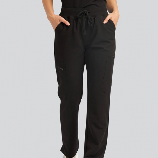 Fitix scrubs, black women's cargo multi pocket scrub pants in Australia