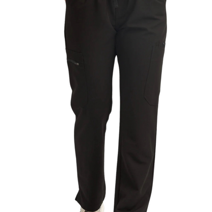 Fitix black straight multi pocket pants for healthcare hero's in Australia