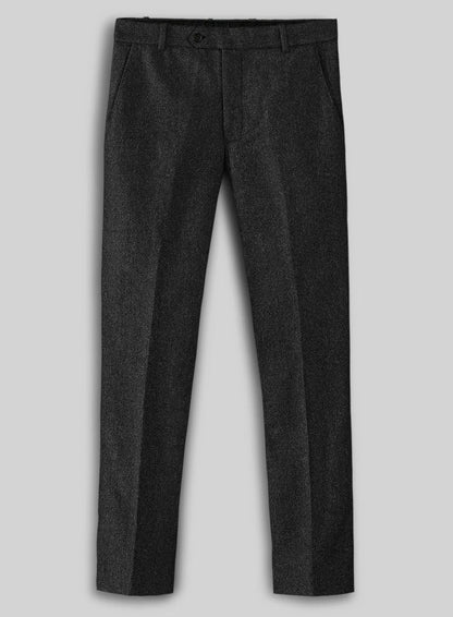CHARCOAL HERRINGBONE TWEED WOOL SUIT- 3PC