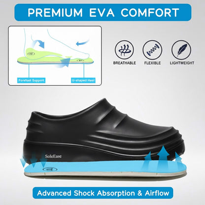 Premium EVA comfort nurse clogs with forefoot support and U-Shaped heel.