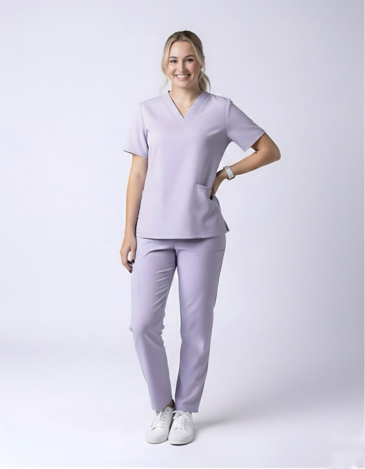 Fitix Lavender scrub sets for women's, multi pockets and fresh look designs.
