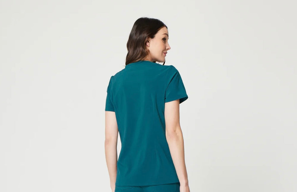 Fitix uniforms caribbean blue scrub top in Australia multiple pockets