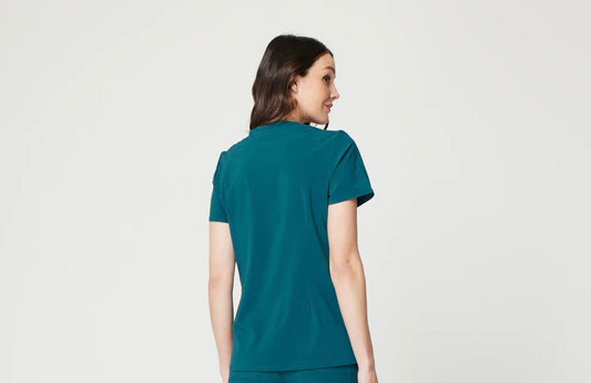 Fitix uniforms caribbean blue scrub top in Australia multiple pockets