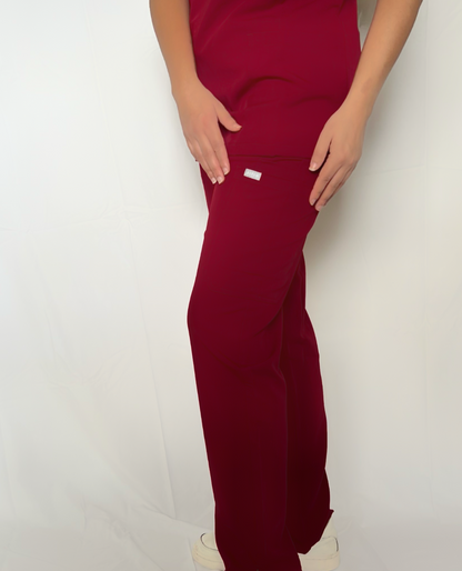 Fitix nursing women's maroon red scrub pants in Australia