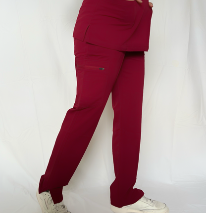 Fitix maroon red scrub pants, anti wrinkles and proudly australian owned