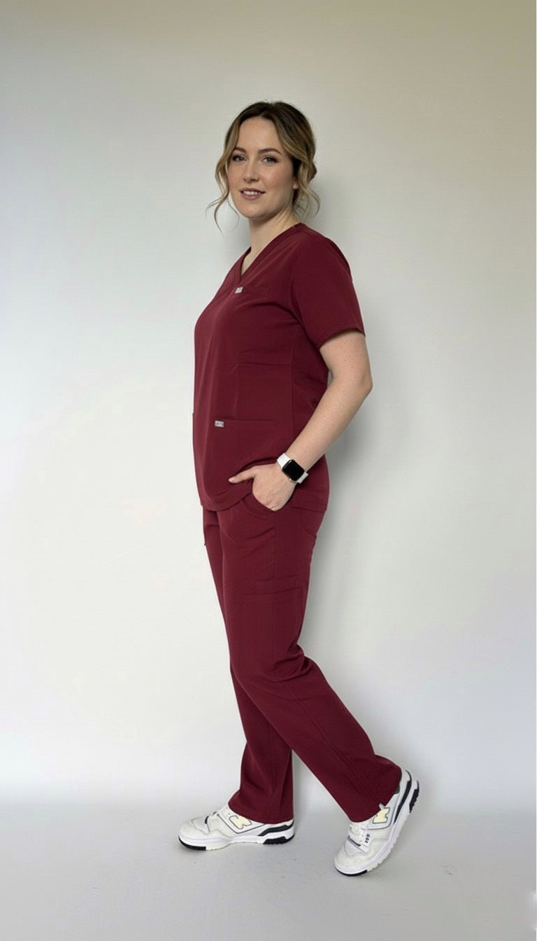 Nurse favourite maroon scrub set 2025 by fitix uniforms