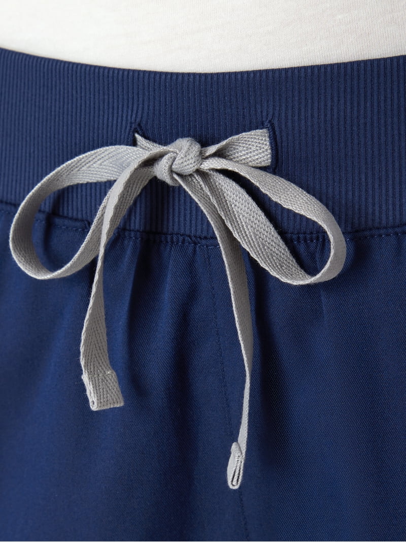 Fitix womens nay blue scrubs with a comfortable stretchy waist band.