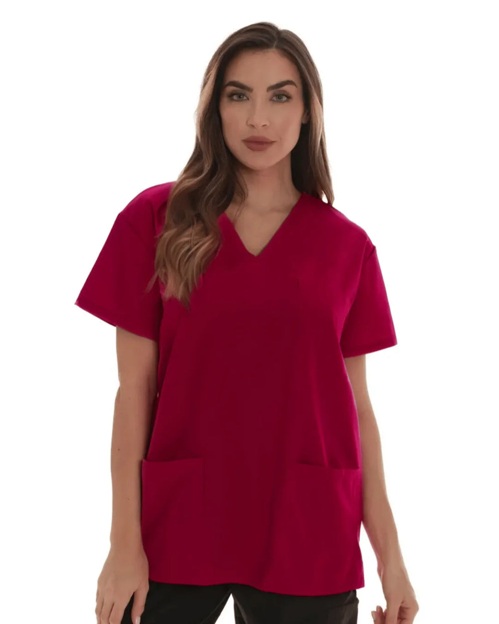 Women's scrub tops | Wine red