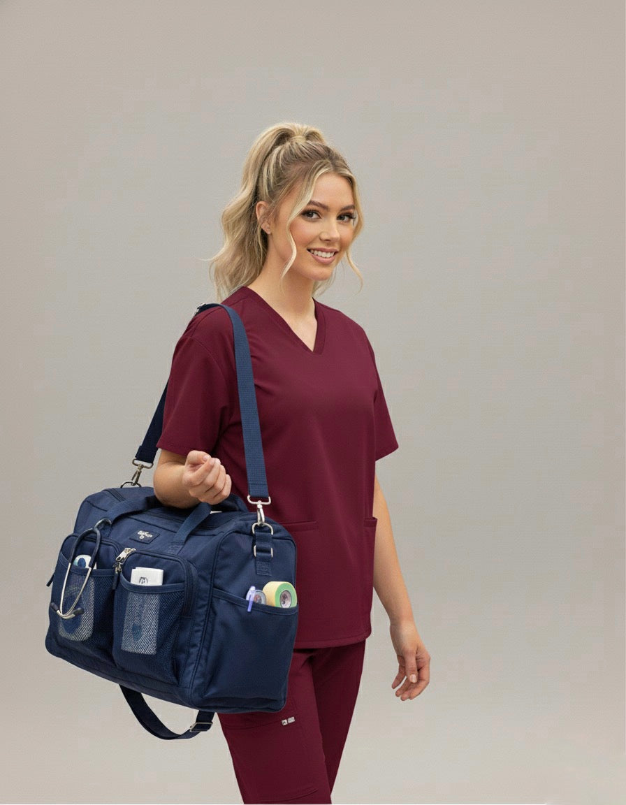 Premium maroon scrub set by fitix uniforms, anti wrinkles and water resistant.