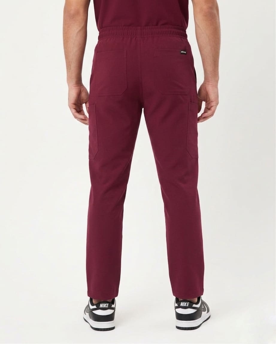 Essential Men's Maroon Scrub Pants