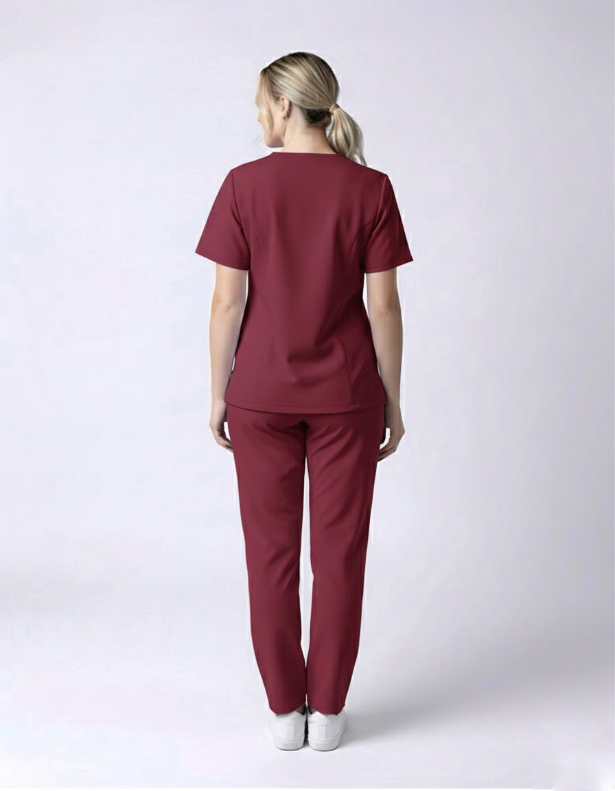 Fitix maroon scrub set, super soft, comfortable, designed in Sydney Australia
