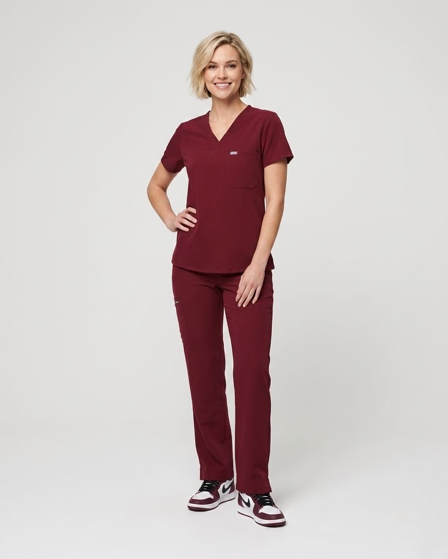 Maroon Scrub Tops