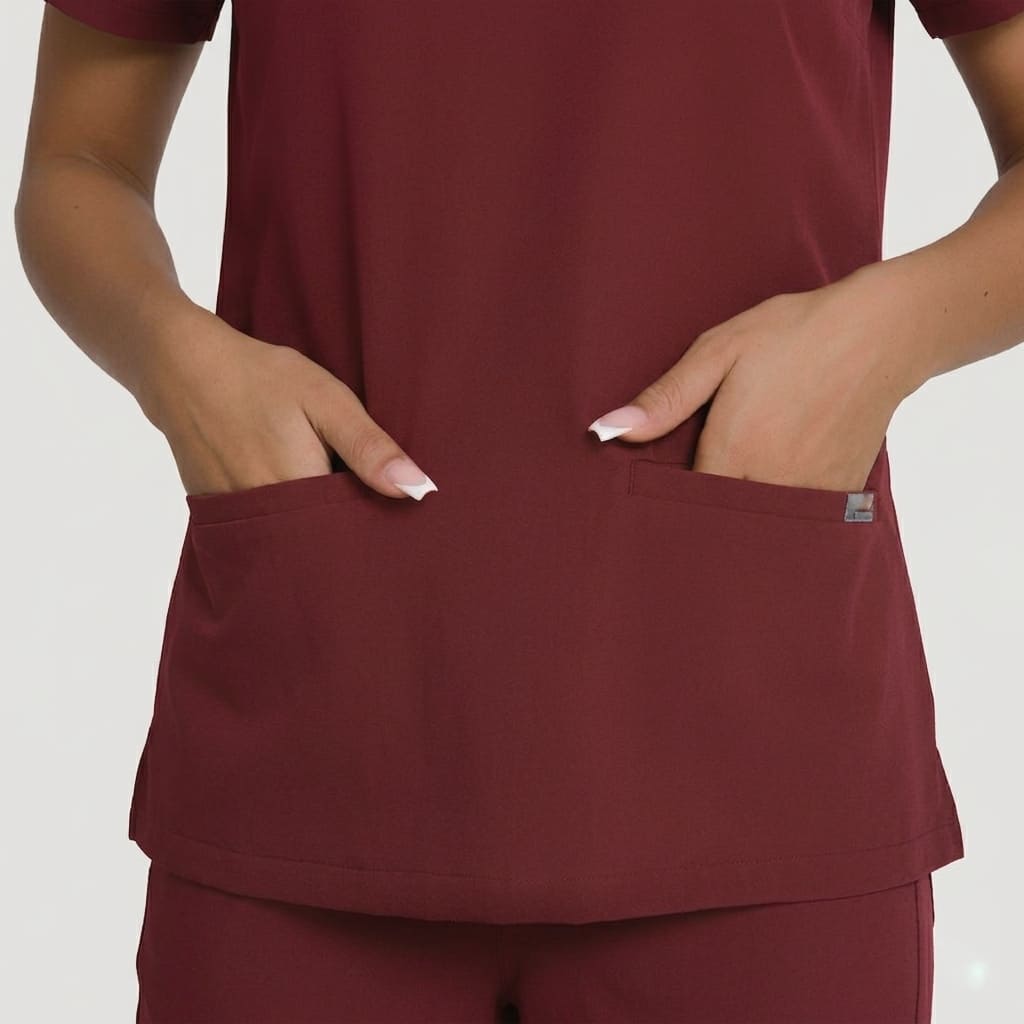 Maroon Scrub Tops