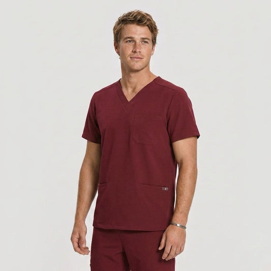 Men's Essential Maroon Scrub tops