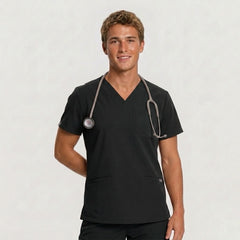Men's Essential Black Scrub top