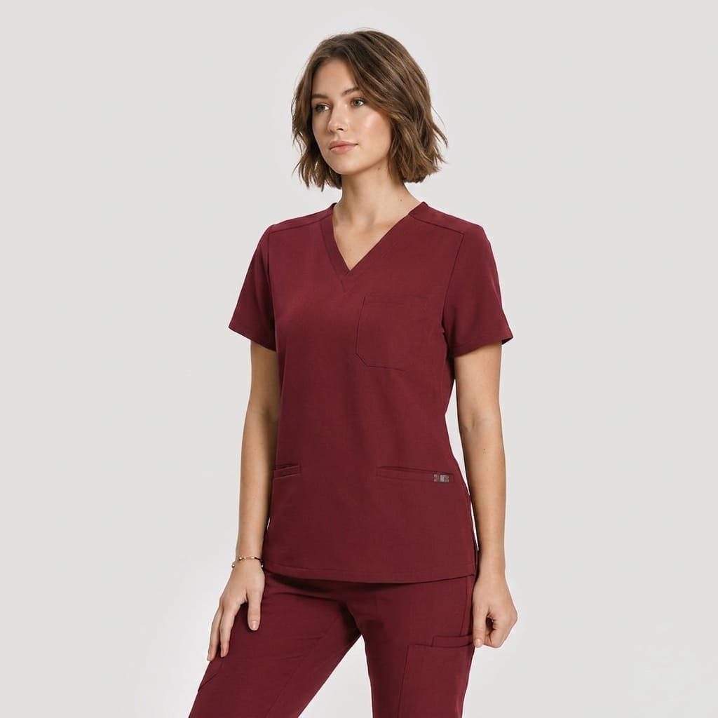 Maroon Scrub Tops