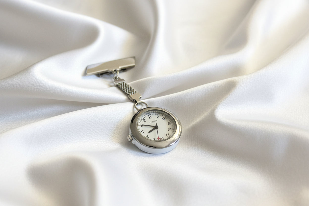 Pocket watch with chain on crumpled paper