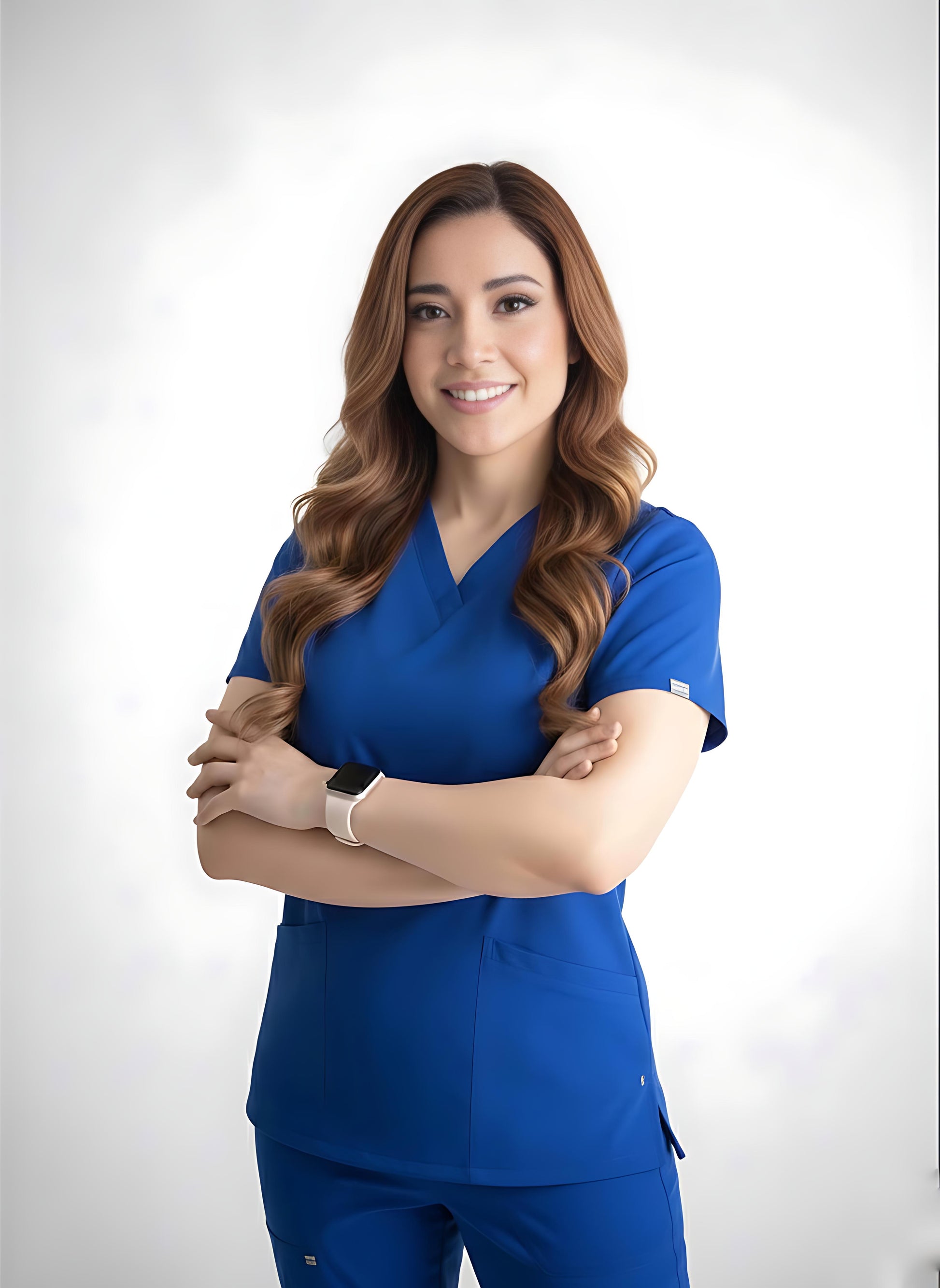 Fitix women's royal blue scrub tops in Australia, skin friendly and easy care.