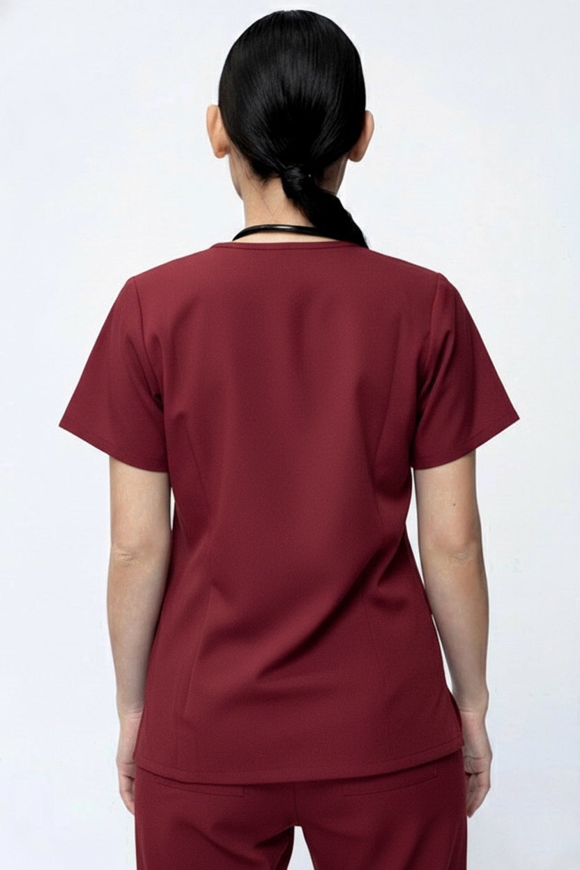 Super-soft Dark Maroon Scrub Set