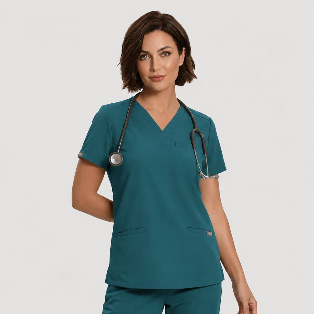 Tropical Caribbean Green Scrub Tops | LIMITED EDITION