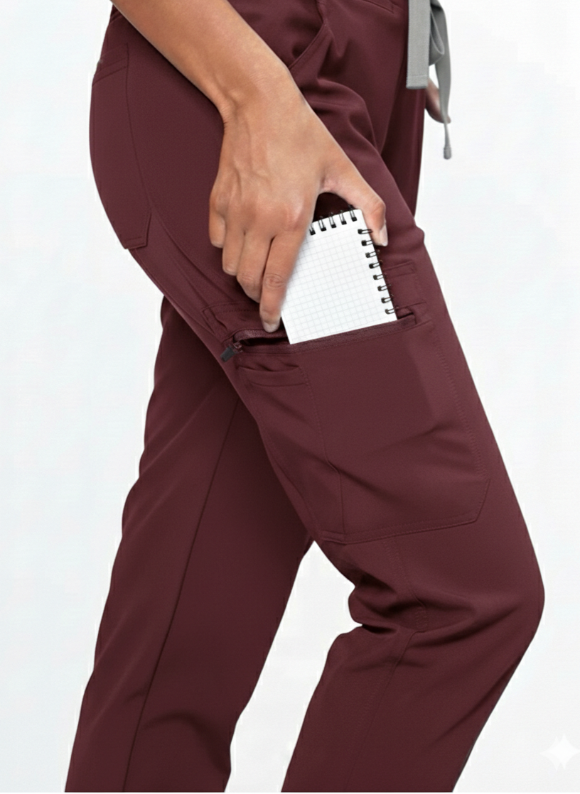 Super-soft Dark Maroon Scrub Set